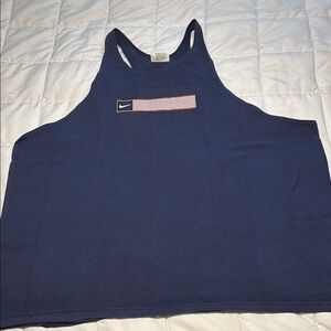 Nike Vintage Navy Blue Tank Top with Flag Logo